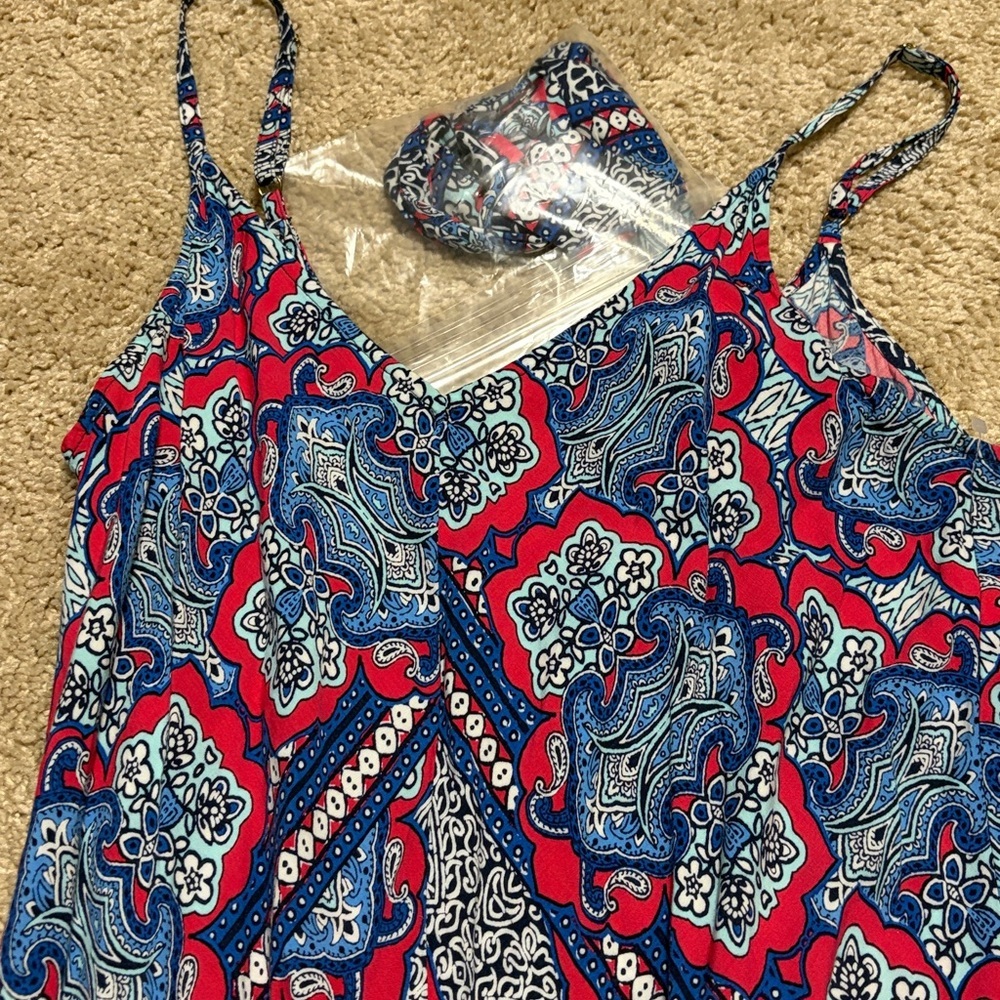 Tommy Bahama Paisley Cropped Summer Jumpsuit XS Wide Leg - Picture 5 of 6